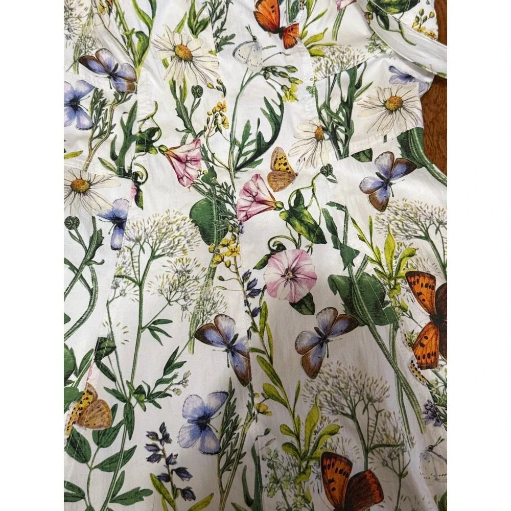 NEW Avec Les Filles Botanical Butterfly Floral Midi Sundress Sz 6 - Picture 11 of 16
